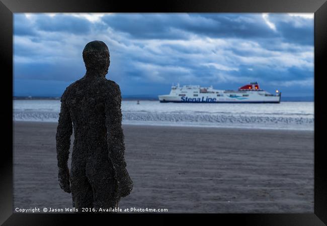 Watching the ferry coming in Framed Print by Jason Wells