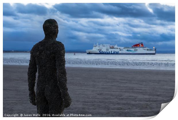 Watching the ferry coming in Print by Jason Wells