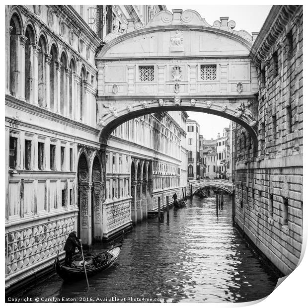 Bridge of Sighs, Venice Print by Carolyn Eaton