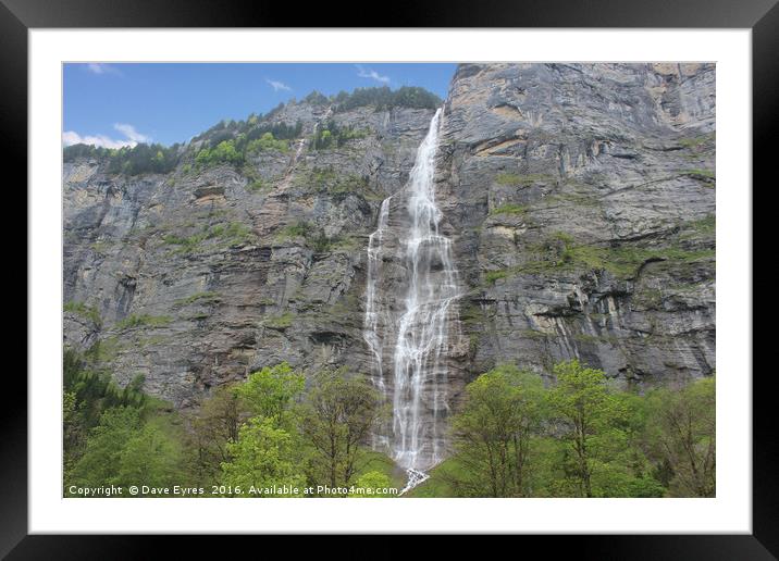 Lauterbrunnen Waterfall Framed Mounted Print by Dave Eyres