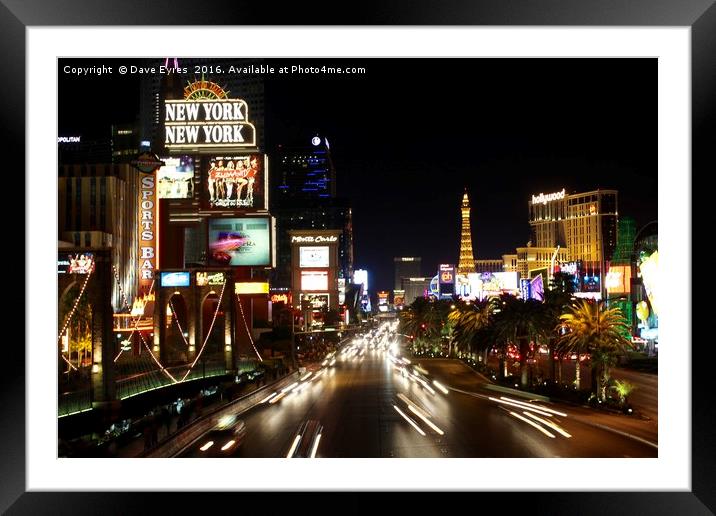 Las Vegas Lights Framed Mounted Print by Dave Eyres