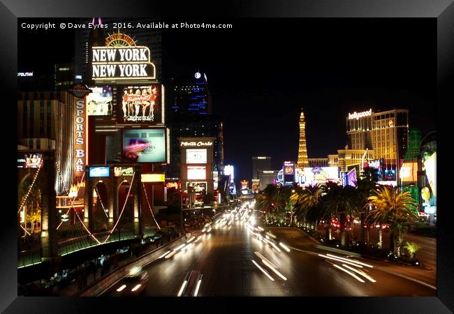 Las Vegas Lights Framed Print by Dave Eyres