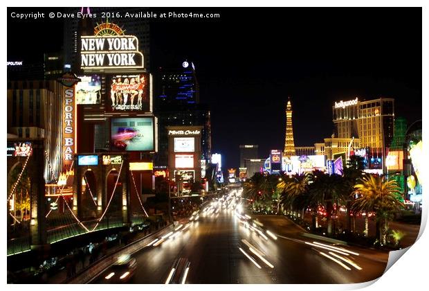 Las Vegas Lights Print by Dave Eyres