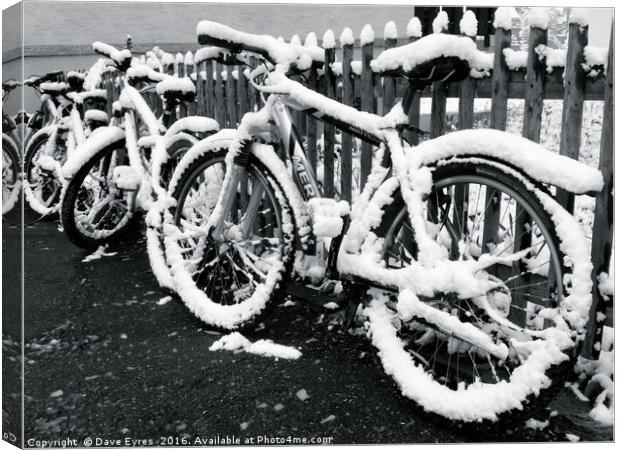 Snow Bikes Canvas Print by Dave Eyres