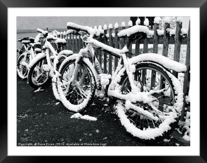 Snow Bikes Framed Mounted Print by Dave Eyres