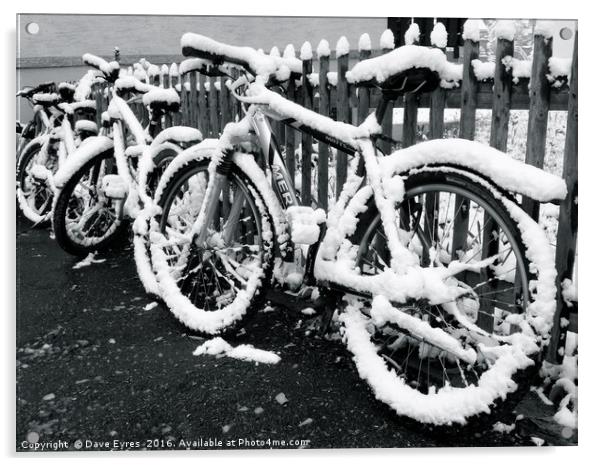 Snow Bikes Acrylic by Dave Eyres
