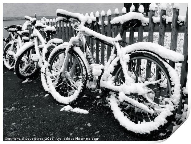 Snow Bikes Print by Dave Eyres