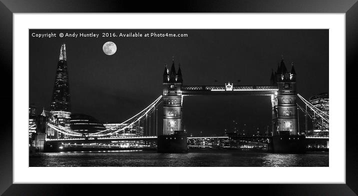 Tower Bridge & The Shard Framed Mounted Print by Andy Huntley