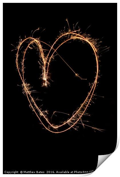 Sparkler heart Print by Matthew Bates