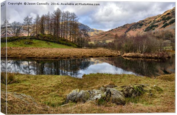 Little Langdale Reflections Canvas Print by Jason Connolly