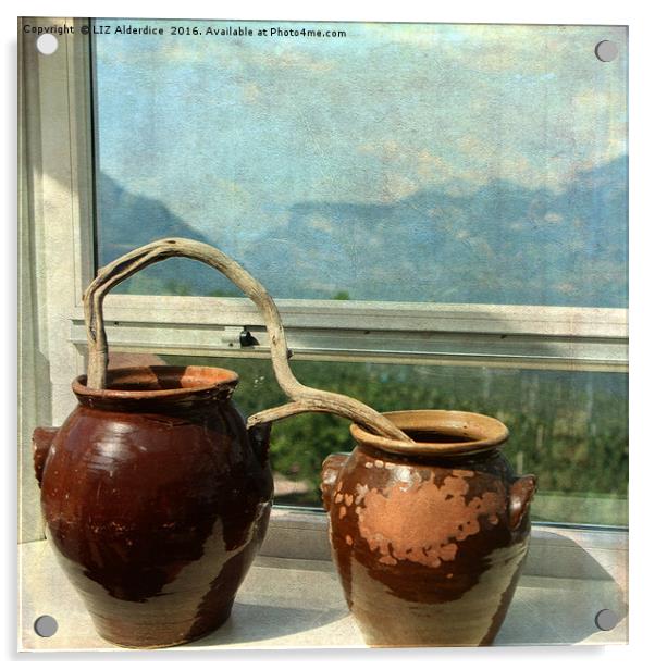 Pots With A View Acrylic by LIZ Alderdice