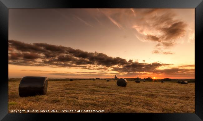 Flimston Sunset Framed Print by Chris Sweet