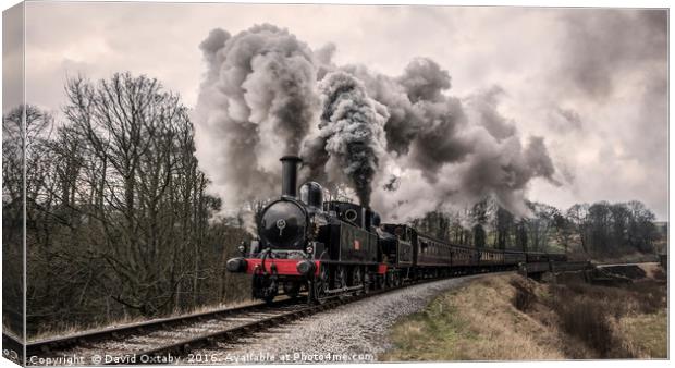 1054 and 85 pulling up Mytholmes curve Canvas Print by David Oxtaby  ARPS