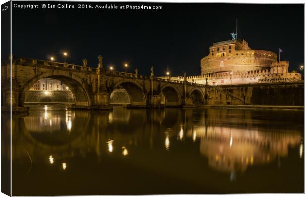 Castel Sant'Angelo Reflected Canvas Print by Ian Collins