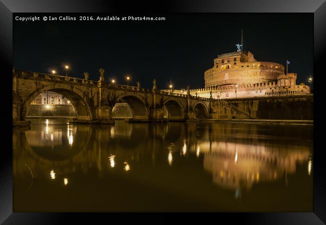 Castel Sant'Angelo Reflected Framed Print by Ian Collins
