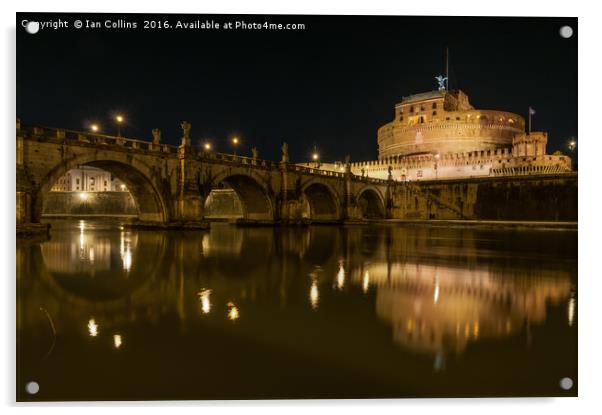 Castel Sant'Angelo Reflected Acrylic by Ian Collins