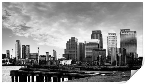 Canary Wharf London Print by Tony Bates