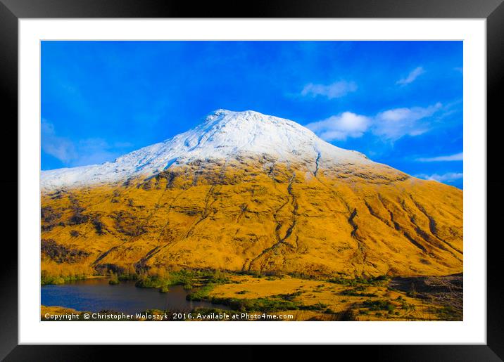 The Mountains of Glen etive Framed Mounted Print by Christopher Woloszyk