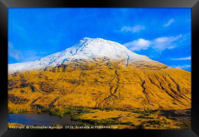 The Mountains of Glen etive Framed Print by Christopher Woloszyk