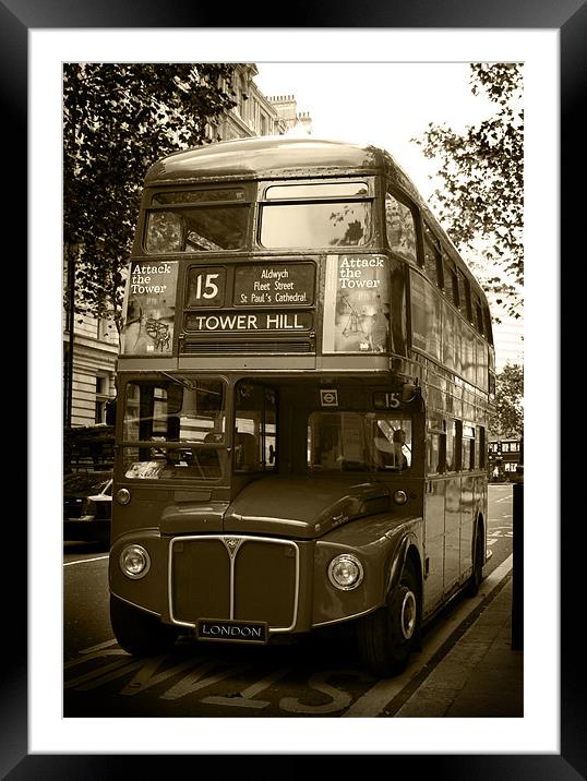 LONDON BUS Framed Mounted Print by Gypsyofthesky Photography