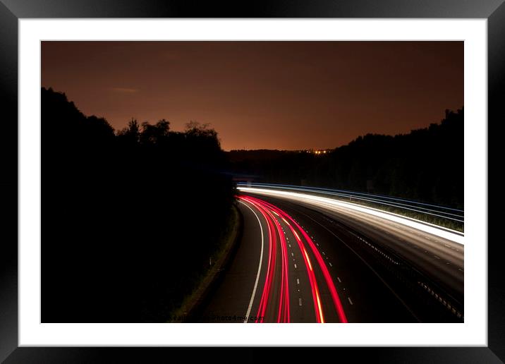 Light Trails Framed Mounted Print by Philip Collyer