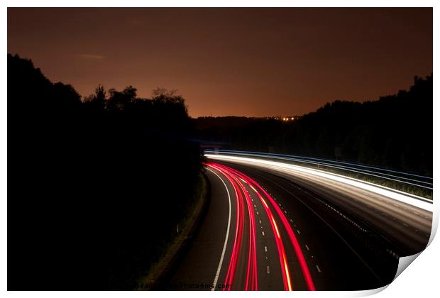 Light Trails Print by Philip Collyer
