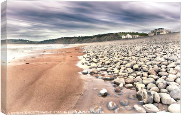 PEBBLE BEACH BARRY Canvas Print by SCOTT WARNE