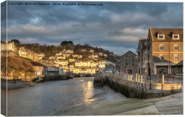 Early morning golden light on the River Looe Canvas Print by Rosie Spooner