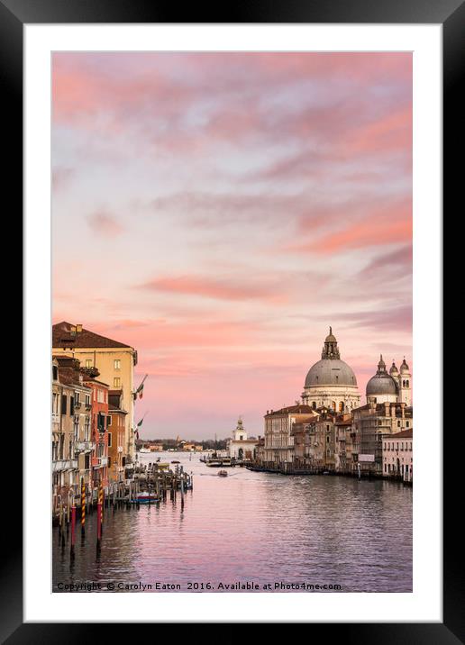 Sunset in Venice Framed Mounted Print by Carolyn Eaton