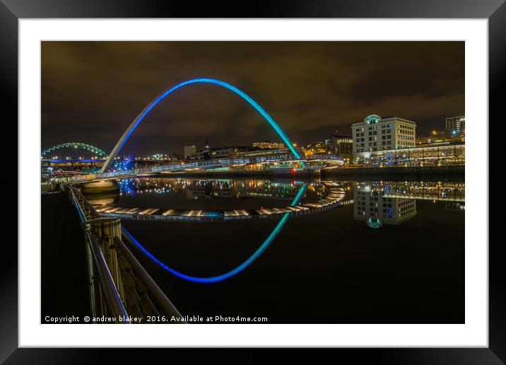 Reflecting the Quayside Framed Mounted Print by andrew blakey
