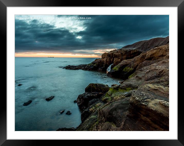 Sunrise at Cullercoats bay Framed Mounted Print by Phil Reay