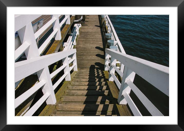 Pier Stairs Framed Mounted Print by Patrycja Polechonska