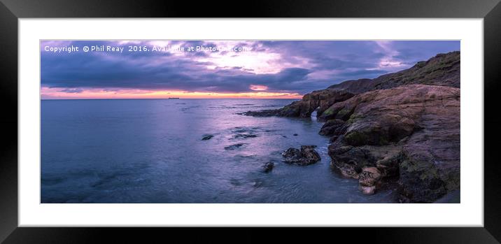 A Panoramic of Cullercoats Bay Framed Mounted Print by Phil Reay