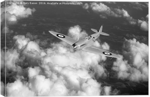 Supermarine Spitfire prototype K5054 black and whi Canvas Print by Gary Eason