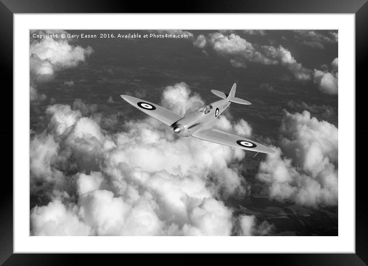 Supermarine Spitfire prototype K5054 black and whi Framed Mounted Print by Gary Eason