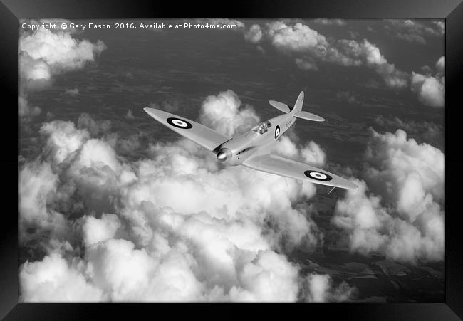 Supermarine Spitfire prototype K5054 black and whi Framed Print by Gary Eason