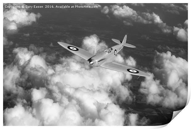 Supermarine Spitfire prototype K5054 black and whi Print by Gary Eason