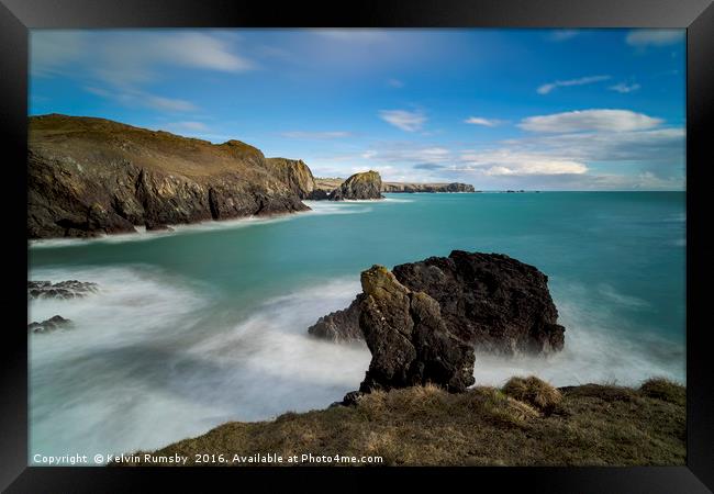 Kynance Cove Framed Print by Kelvin Rumsby