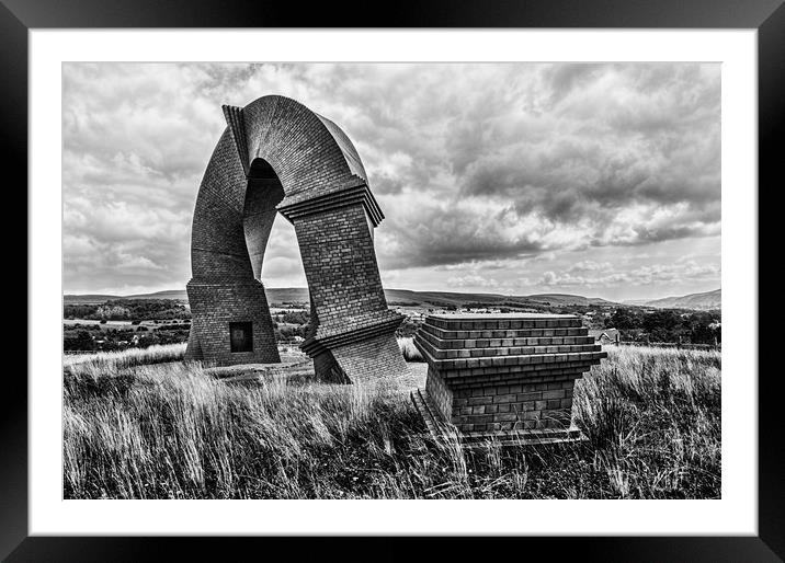 The Twisted Chimney Mono 1 Framed Mounted Print by Steve Purnell