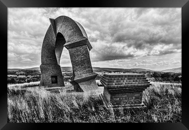 The Twisted Chimney Mono 1 Framed Print by Steve Purnell