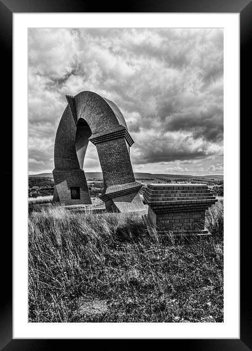 The Twisted Chimney Mono 2 Framed Mounted Print by Steve Purnell