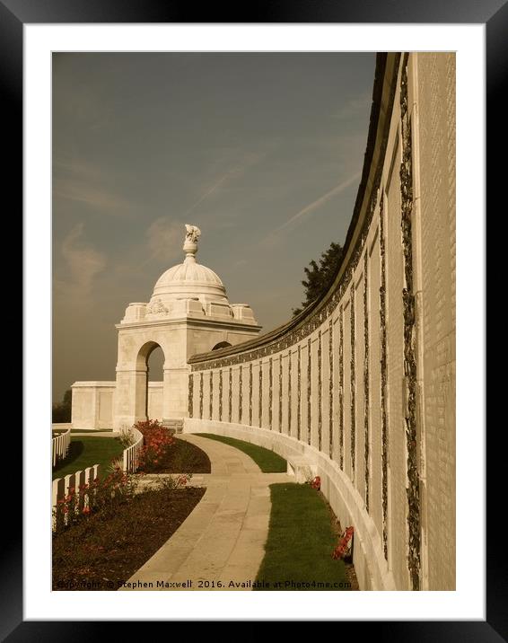     Tyne Cot Memorial                            Framed Mounted Print by Stephen Maxwell