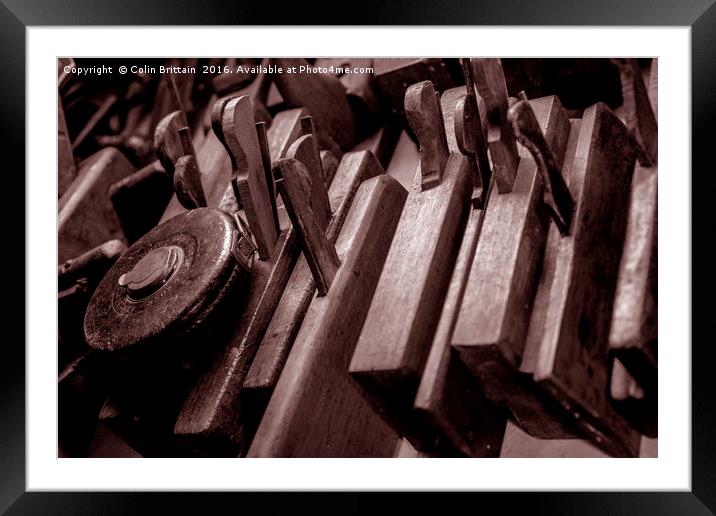 Old woodworking Moulding plane tools Framed Mounted Print by Colin Brittain