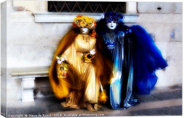 Carnaval; Blue And Gold. Canvas Print by Steve de Roeck