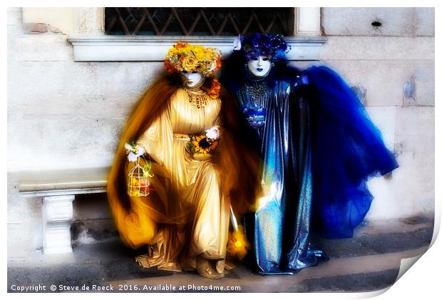 Carnaval; Blue And Gold. Print by Steve de Roeck