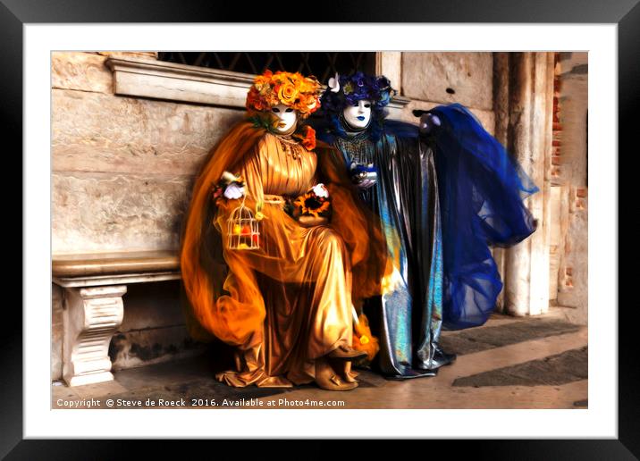 Carnaval; Blue And Gold, 2. Framed Mounted Print by Steve de Roeck