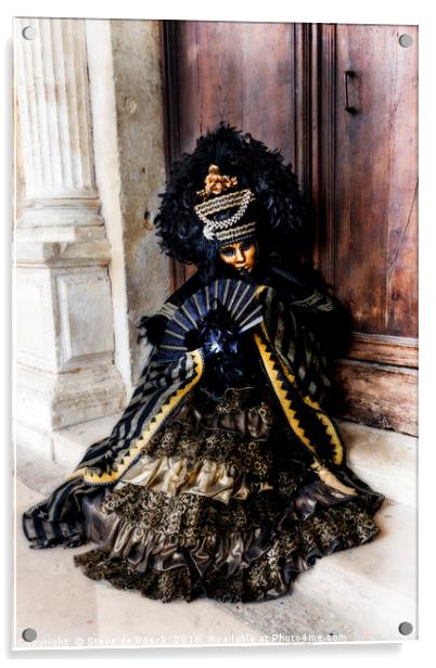 Carnival Disguise; Black And Gold. Acrylic by Steve de Roeck