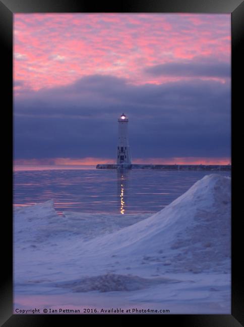 Lighthouse in the Pink Framed Print by Ian Pettman