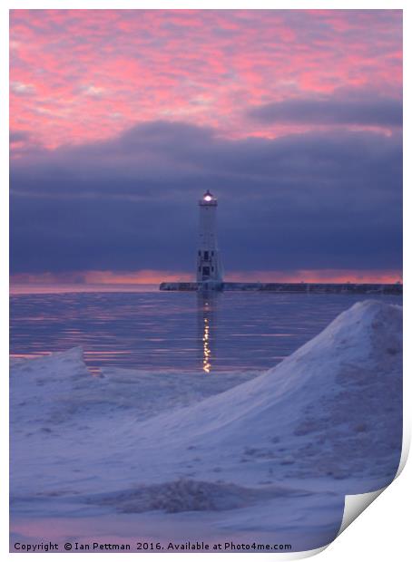 Lighthouse in the Pink Print by Ian Pettman