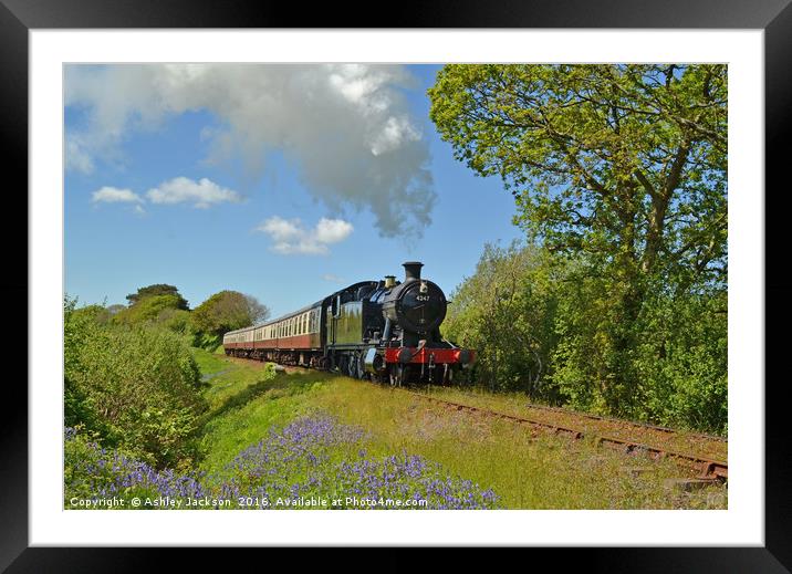 Steaming through the countryside Framed Mounted Print by Ashley Jackson